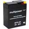 Multipower - Batteria al piombo MP9-6 A (6 V/9 Ah), non necessita di manutenzione