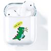 Akabeila - Custodia trasparente per Airpods 2, motivo dinosauro, custodia di ricarica per Apple Air Pod 2 (2019) Cover per Airpods 1