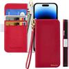Butnyeoe Cover per iPhone 14 Pro Case,Custodia iPhone 14 Pro Libro,Trama Litchi PU Pelle Protettiva Portafoglio Flip/Folio Wallet Case Con Slot per Schede e Magnetica Supporto,Rosso