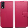 KEJI Cover Custodia per Vivo Y20s/Y11s, Cover Custodia Libro in Pelle Portafoglio con Supporto Flip Caso Supporto Stand Chiusura Magnetica Vivo Y20s/Y11s, Elegante (FUCSIA)