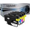 alphaink 4 cartucce compatibili con Brother LC-427 LC-427XL per stampanti Brother MFC-J5955DW J6955DW J6957DW J6959DW J6947 J6000DW 6100DW J6010DW (Nero, Ciano, Magenta, Giallo)