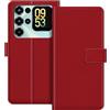 ESACMOT Custodia Portafoglio in Pelle Compatibile con Oukitel C68 Plus Flip Cover con Porta Carte e Supporto, Chiusura Magnetica, Custodia Folio Antiurto (Rosso)