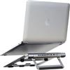 Techly 368314 Docking Station USB-C™ 9 in 1 Hub USB3.1 Stand per Notebook Pieghevole Silver