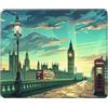 Hyupuanj Tappetino Mouse, Tappetino Scrivania Gaming Londra Street View Mouse Pad 270 x 220 mm Piccolo Mousepad da Scrivania in Ufficio, Adatto per Notebook e Computer Desktop Accessori Scrivania o-526