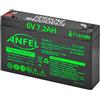 ANFEL Batteria Lead Acid AGM 6V 7Ah 7,2ah al Piombo Ricaricabile Pila Batteria Ermetica Batterie di Ricambio per Lampade D'Emergenza Centrali Allarme Antifurto Sicurezza