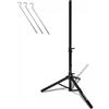 Premium X PremiumX Treppiede base in acciaio, diametro 32 mm, altezza 120 cm, supporto per parabole satellitari da 80 a 85 cm, specchio, campeggio, balcone, nero, con 3 picchetti in acciaio massiccio