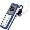 VBESTLIFE Mini Telefono Cellulare, Microtelefono Bluetooth Dialer Auricolare Bluetooth Sbloccato da 0,66 Pollici con Supporto per Gancio per L'orecchio Scheda SIM, Piccolo Telefono (Blu)