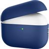 Generic Custodia protettiva per Airpods Pro 2, custodia protettiva in silicone per cuffie Bluetooth, antipolvere, antiurto, antigraffio, custodia morbida in morbido silicone tinta unita (blu scuro)