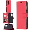 Generico Custodia Compatibile con XIAOMI MI 10T / MI 10T PRO 5G Redmi K30s M2007J17G M2007J3SG COVER flip libro STAND GEL silicone TPU protezione PORTAFOGLIO ECO PELLE magnetica porta carte (Case rosso)