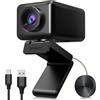 EMEETWebcam HD 1080P in streaming con 4 microfoni de-noise, foco intelligente AI e correzione bassa, FOV regolabile, copertura privacy, plug & play webcam USB-C per YouTube, Gaming