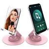GHKLNY Supporto pieghevole per telefono cellulare con specchio per il trucco, supporto regolabile per telefono cellulare con scrivania girevole a 360° per iPhone 16 15 14 13 12 11 Pro, Max, Mini,