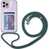 FMPCUON Custodia con Collana per iPhone 16 Pro Max con Slot per Scheda,Cover Trasparente Regolabile con Cordino [Antiurto] [AntiGraffio] [Antiscivolo] Case con Laccio Tracolla,Verde scuro