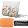 FFBOFFC Custodia Compatibile per MacBook Neo da 13 pollici Modello 2026 (A3404) con chip A18 Pro, Plastica Rigida Case & Tastiera Cover & Portatile Borsa, Piccoli fiori selvatici