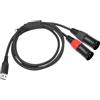 LeeQinersw Cavo da USB 2 XLR da USB a 2 Cavi Maschi XLR Cavo Amplificatore a 3 Pin Cavo Splitter XLR y per l'attrezzatura Audio Professionale TV, 3m
