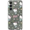 Personalaizer Custodia in silicone flessibile trasparente per Samsung Galaxy S23 con motivo Hello Kitty e stickers - Stile Kawaii - Cover TPU
