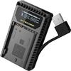 NITECORE nitunk1 caricabatterie doppio con schermo LCD per Nikon Batteria EN-EL14/EN-EL14 a/EN-EL15 Nero