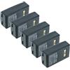 vhbw 5x batteria compatibile con Datalogic Falcon X3, Falcon X4, Falcon X3 Plus lettore di codici a barre, POS (6800mAh, 3,7V, Li-Ion)