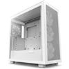 NZXT H7 Flow RGB CM-H71FW-R1 - Case da gioco per PC Mid-Tower ATX compatto - Pannello frontale perforato ad alto flusso d'aria - Pannello laterale in vetro temperato - Blanco