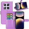 Fertuo Cover per Xiaomi Redmi Note 14 Pro 4G, Custodia Portafoglio Cover a Libro in Pelle Flip Case con Silicone Bumper, Fibbia Magnetica, Porta Carte, Kickstand, Viola