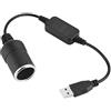 cigemay Adattatore convertitore presa accendisigari auto cavo USB da 5 V a 12 V, adatto per registratore di guida, cane elettronico, caricabatteria da auto
