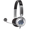 NGS MSX6 PRO - Cuffia Imbottita con Microfono Regolabile, Connessione JACK 3.5MM, Controllo del Volume Fino a 20 Hz, Colore Argento e Blu
