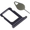 OnlyTech - Vassoio/Supporto Doppia Scheda SIM di Ricambio per iPhone 12 Nero Dual - con Guarnizione installata + Strumento di Estrazione