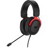 ASUS TUF Gaming H3 Cuffie Gaming Jack 3.5mm, Surround Sound 7.1, Driver da 50mm, Design Leggero, Per PC, Mac, PS4/PS5, Xbox One, Switch e Dispositivi Mobile, Nero/Rosso, Cablato