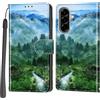 PHINIENLAND Cover per Samsung Galaxy A57 PU Pelle Custodia Flip Foresta