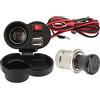 OUKENS Caricabatterie per telefono da moto, presa adattatore di alimentazione accendisigari Dual USB impermeabile da manubrio DC12‑24V con interruttore per ATV