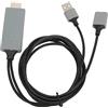 Yunseity Cavo per Proiettore da Smartphone a HDMI, Adattatore per Mirroring da Telefono a TV 1080P, Cavo per Collegare Il Telefono alla TV, per Android, iOS, per (Nero)