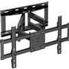 WNJQBY Supporto da parete per TV Full Motion - TV piatto/curvo da 37 a 85 pollici, bracci articolati girevoli, VESA max 600 x 400 mm, rotazione inclinabile, supporta fino a 61,2 kg