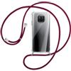 SIMao Collana per Xiaomi Mi 10T Lite 5G Cover trasparente in silicone con cordino per collana con cordino per collana e cordino per collana per Mi 10T Lite 5G, vino rosso