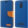 Shantime Custodia Flip in Tessuto Oxford e Pelle PU Compatibile con Brondi Amico Smartphone S+B Nero, Cover Protettiva con Chiusura Magnetica e Tasche per Carte (Blu)