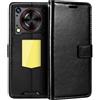 Shantime Custodia portafoglio in pelle per Oukitel WP56 5G - Nero | 6.8 Custodia flip magnetica in stile business con fessure per carte, cornice per foto e portafoglio nascosto