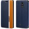 Shantime Custodia Flip in Pelle PU Bicolore con Chiusura Magnetica Invisibile Compatibile con Brondi Amico Vero 4G, Cover Elegante e Protettiva (Blu)