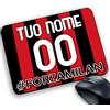 csm informatica Tappetino Mouse Pad gadget compatibile per tifoso Rossonero personalizzabile tuo nome e numero forza rossoneri adatto a milanista