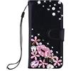 BLOTECH Custodia per Honor X7B Cover Bling Bling Glitter Brillantini Brillante Nero Wallet Case Leather Magnetico Flip Protettiva Portafoglio Card Slot Cover per Honor X7B,labbra rosse