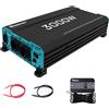 Renogy 3000W/6000W Power Inverter 12v 220v Onda Pura, DC 12V in AC 220V con 2 EU Presa & Telecomando trasformatore per Camper, Camion, Roulotte, Pannelli Solari, Picco 6000W