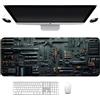 XKrmp Cool Military Weapon Build Weapon Parts Display Large Gaming Mouse Pad, Stylish Desk Protector with Non-Slip Rubber, for Keyboard and Mousepad, Keyboard Mat (Style1,15.7x35.4inches)