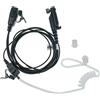 vhbw headset, auricolari compatibile con HYT PD602, PD600 radio, walkie-talkie con microfono Push-to-Talk - trasparente, nero, cavo audio trasparente