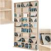 tectake® Scaffale Porta CD DVD Archiviazione 1080 CD, Supporto di Archiviazione, 27 Piani, Facile da Montare, Materiale MDF con Rivestimento Plastico, Dimensioni 180x102x23,5 cm, Peso 34 kg - Faggio