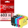 PcStore 603 XL Cartucce Compatibili per Epson 603XL per Workforce WF-2810 WF-2820 WF-2830 WF-2840 WF-2845 WF-2870 Expression Home XP-2100 XP-2150 XP-2155 XP-3100 XP-3150 XP-3155 XP-4150 (5 Pezzi)