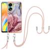 SNCLET Cover con Cordino per Oppo A78 4G Custodia con Collana Staccabile Regolabile Antiurto TPU Edges PC Back Anti Scratch Custodia Marmo Protettiva Case per Oppo A78 4G,Marmo Rosso