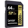 Lexar Professional Scheda SDHC / SDXC, 64 GB, Velocità fino a 300 MB/s, 2000x, UHS-II/U3, con Lettore USB 3.0