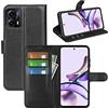 JIUNINE Cover per Motorola Moto G13 / Moto G23, Custodia Libro in Pelle Sintetica Portafoglio Case Flip Antiurto [Slot per Schede] [Chiusura Magnetica] Compatibile con Motorola G23, Nero