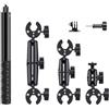 Ergocar Stand Della Fotocamera In Moto Kit Di Montaggio a Doppio Morsetto Telescopico Invisibile Selfie Stick 44 Pollici, Adatto Supporto Moto Per Action Cam Insta360 x4/x3