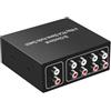 iFutniew 1 Pezzo 4 Porte Bidirezionale RCA Audio Switcher Box Audio Rotary Switch Plug Play Audio Splitter Metallo per TV Console di Gioco Cuffie