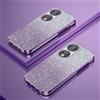 PAIX Custodia Telefono Trasparente Compatibile con Honor X7b Cover Cornice Elettroplaccata Gradiente Glitter Protettiva Sottile TPU
