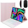 GUPENAA Custodia con Tastiera per Lenovo Tab M10 FHD Plus (Seconda Generazione) 10,3 (TB-X606F/TB-X606X), 7 Colori Retroilluminati, Tastiera Bluetooth Wireless Rimovibile Magnetica con Mouse,Rosa