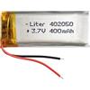 Liter energy battery Batteria 402050 LiPo 3.7V 400mAh 1.48Wh 1S 5C Liter Energy Battery per l'elettronica Ricaricabile Telefono Portatile Smartwatch Orologio GPS - Non adatto per Radiocomando 52x20x4mm (400mAh|402050)